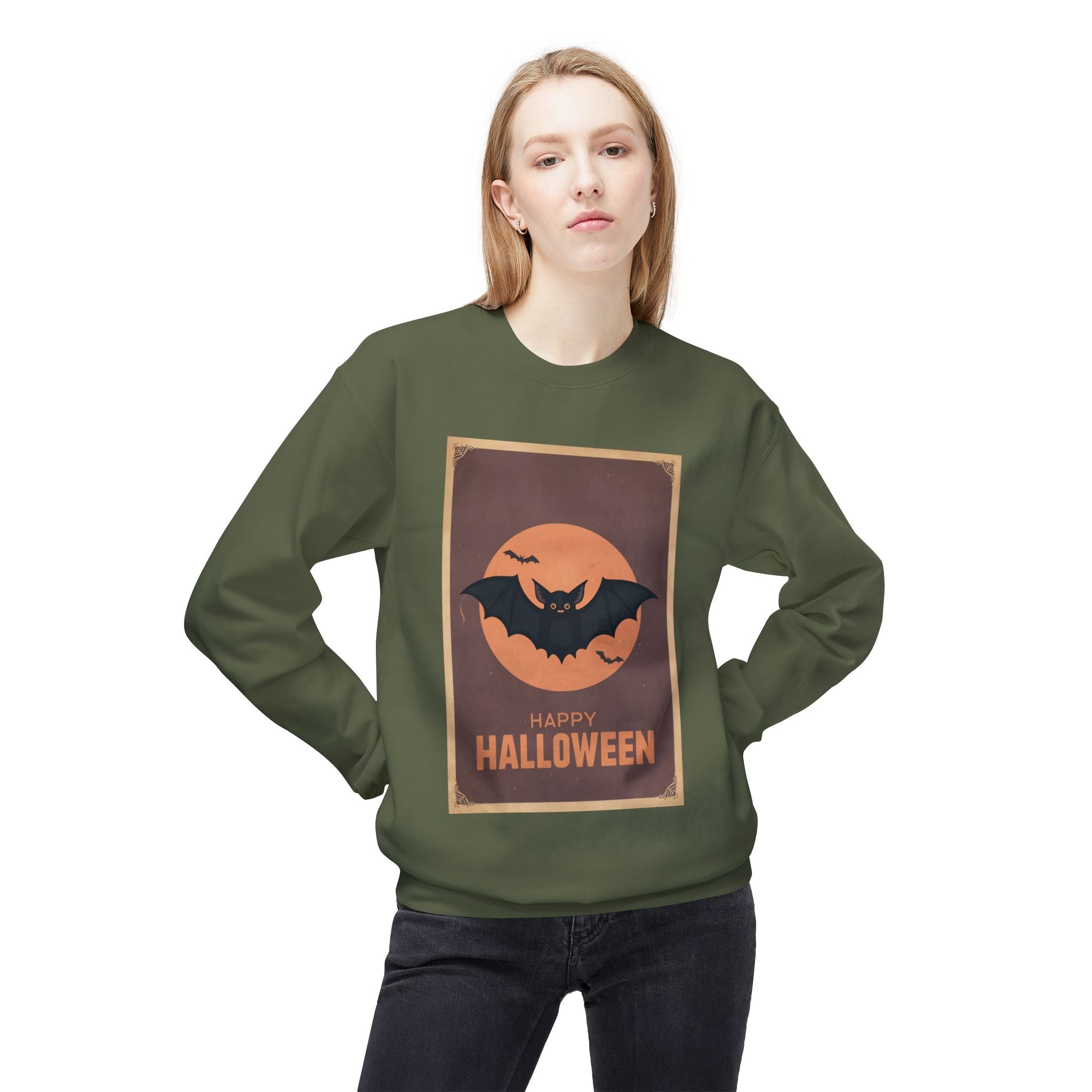 Halloween Bat Sweatshirt, Unisex Crewneck