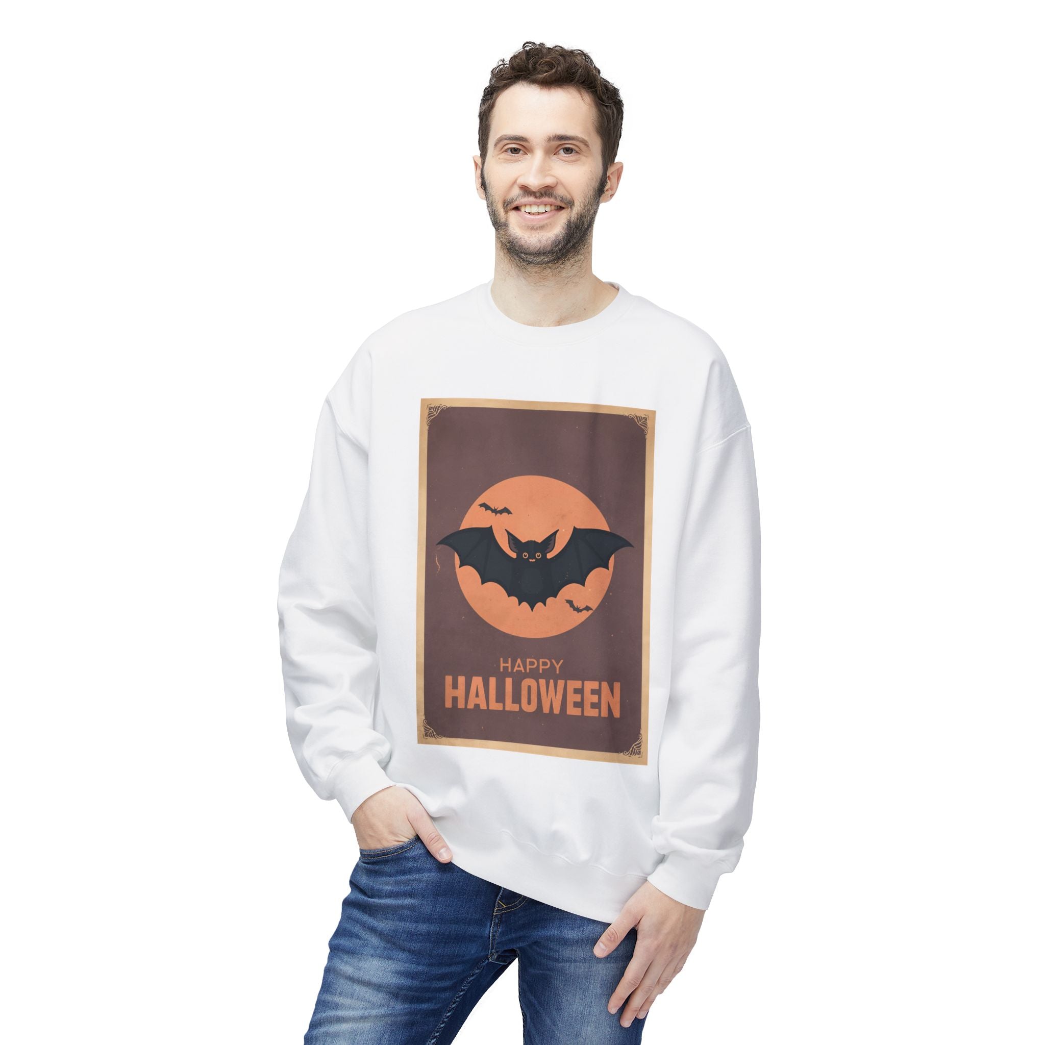 Halloween Bat Sweatshirt, Unisex Crewneck