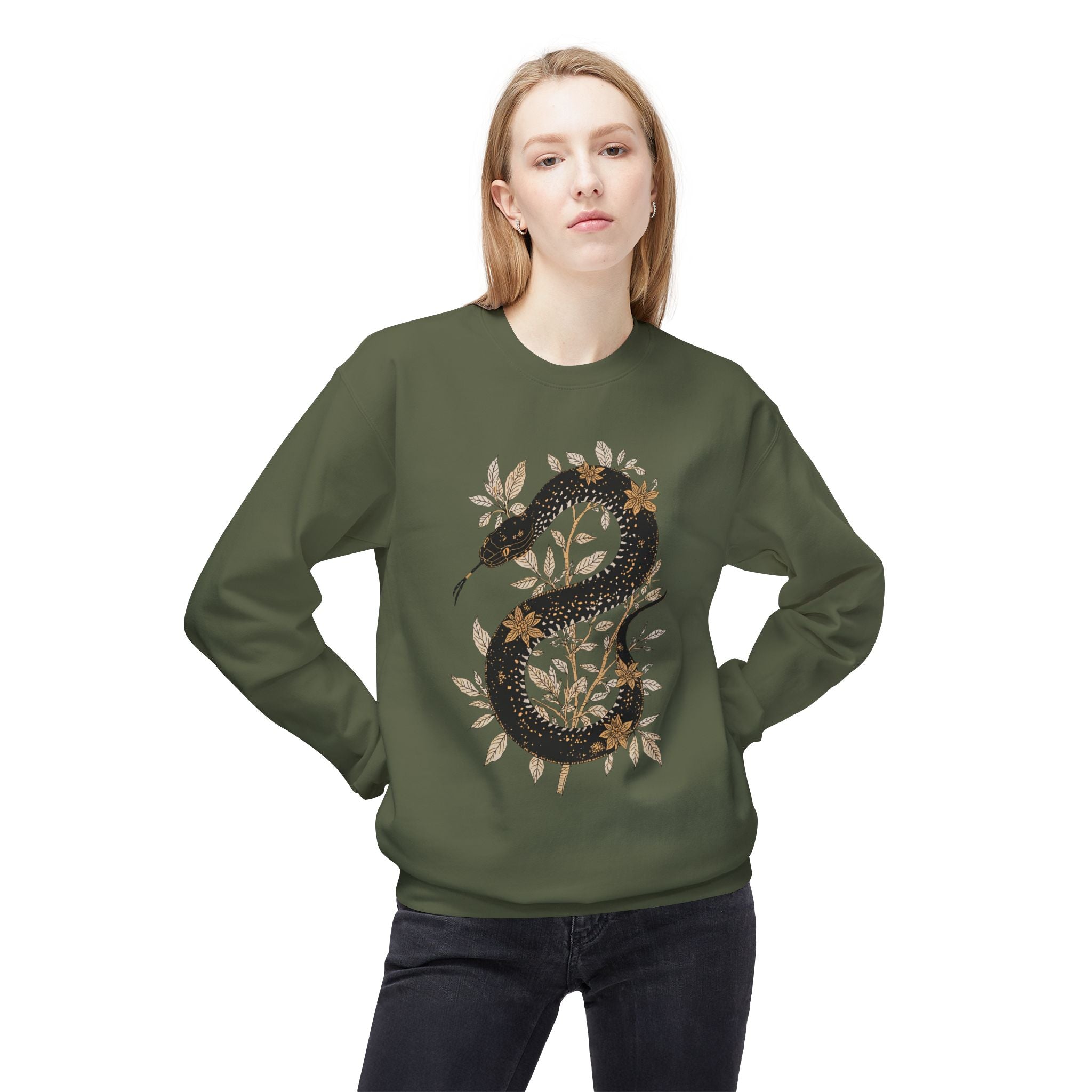 Serpent Bloom Sweatshirt - Cozy Unisex Pullover